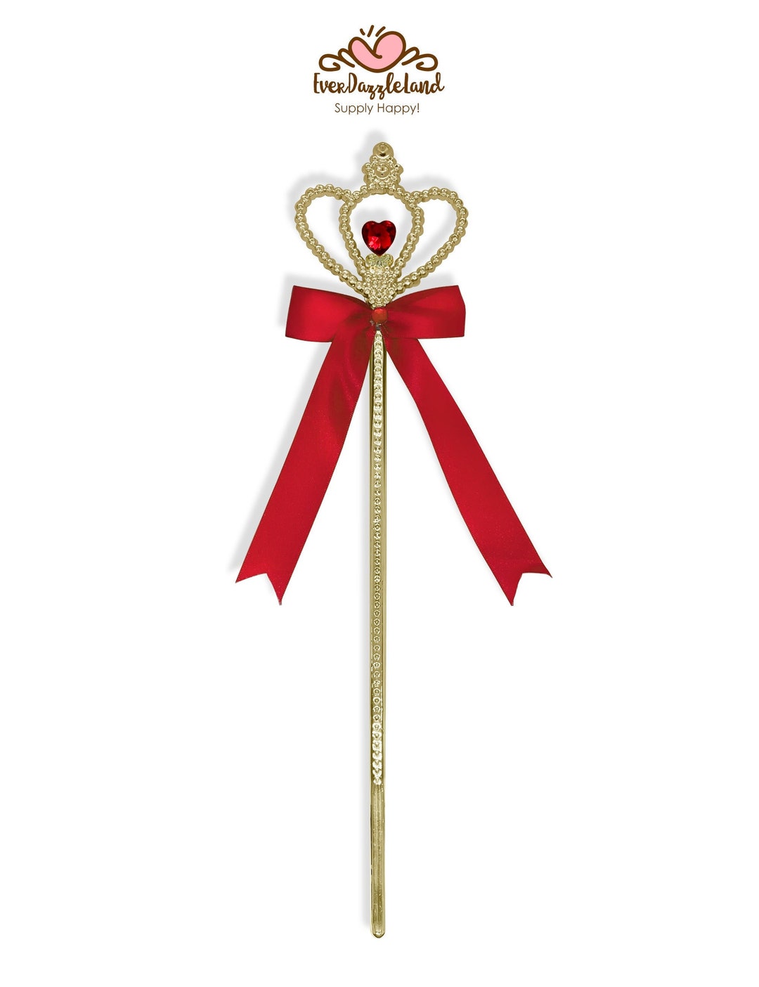 Queen's Wand Halloween Costume Wand Fairy Wand Pretend Play Fairy Wand Gold Color Wand Ribbon