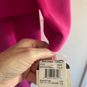 VINTAGE Adrianna Papell Pink Suit NWT 12 image 3