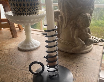 Vintage handgemaakte ijzeren kaars, nieuw in doos, jaren 90