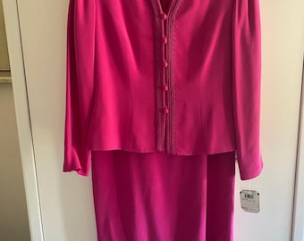 VINTAGE Adrianna Papell Pink Suit NWT 12