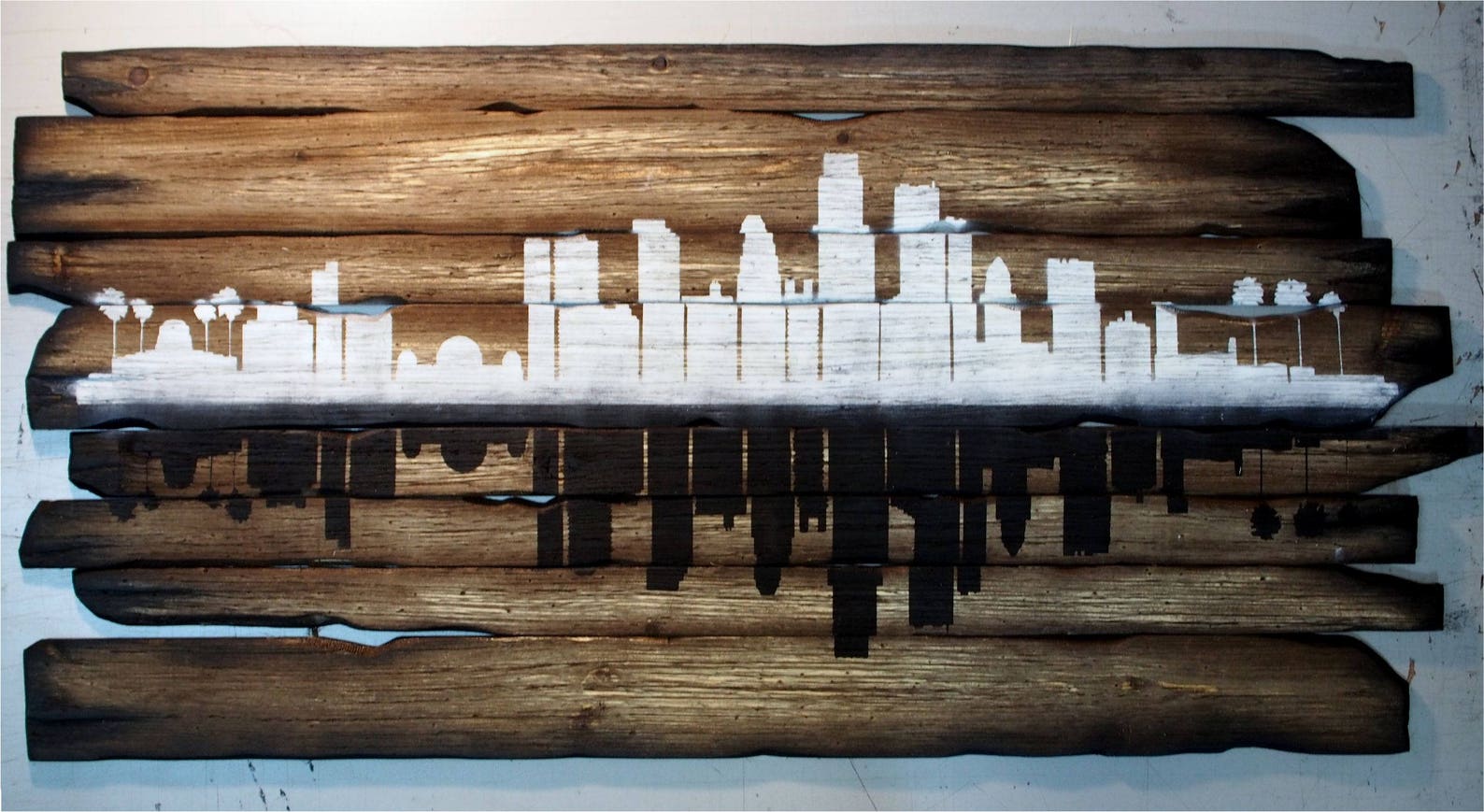 City Skylines Decor Sign Rustic Decor Hand-painted Theme - Etsy