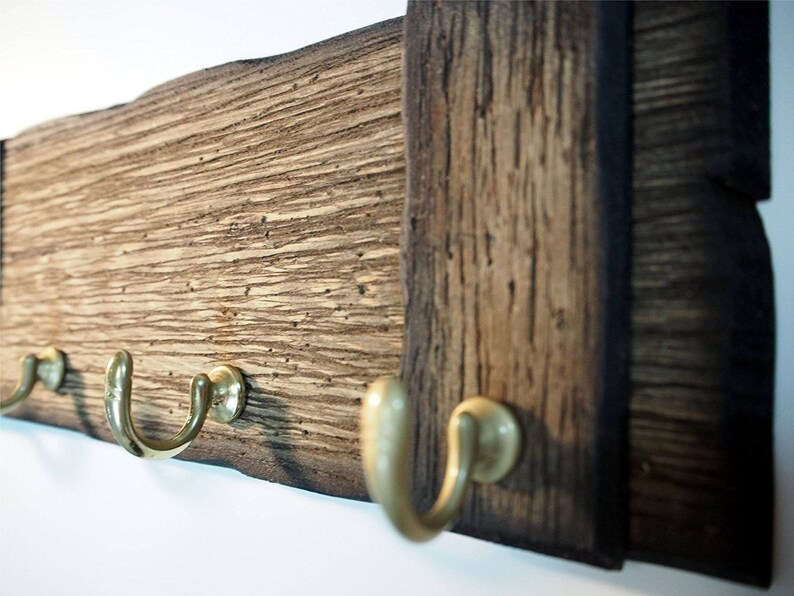 Rustic Wall Mounted Coat Rack Key Holder Dog Leash Holder Etsy
