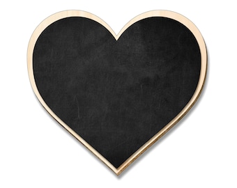 Heart-Shaped Wooden Blackboard, Size 11/20/30/40 Inch Wall Mounted Chalkboard, Slate Board for Home & Wedding, Restaurant Menu Display Sign