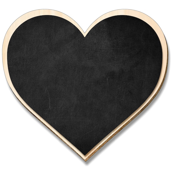 Heart-Shaped Wooden Blackboard, Size 11/20/30/40 Inch Wall Mounted Chalkboard, Slate Board for Home & Wedding, Restaurant Menu Display Sign