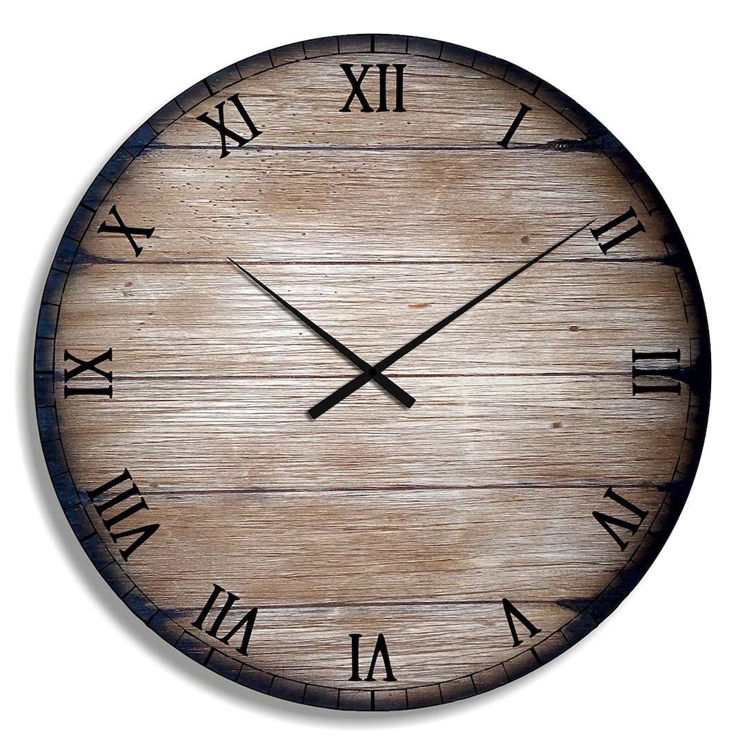 Farmhouse Wood Wall Clock Inspired by Aged Wine & Whiskey Barrels, 7