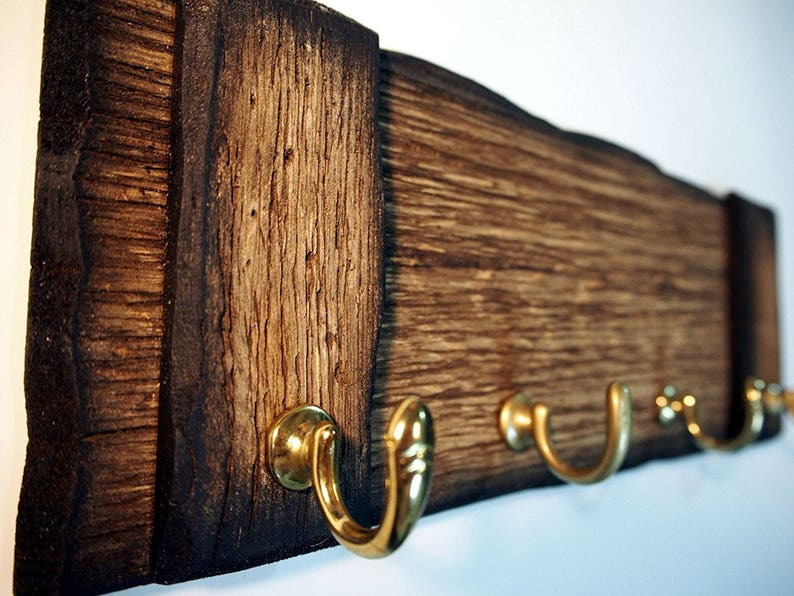 Rustic Wall Mounted Coat Rack Key Holder Dog Leash Holder Etsy