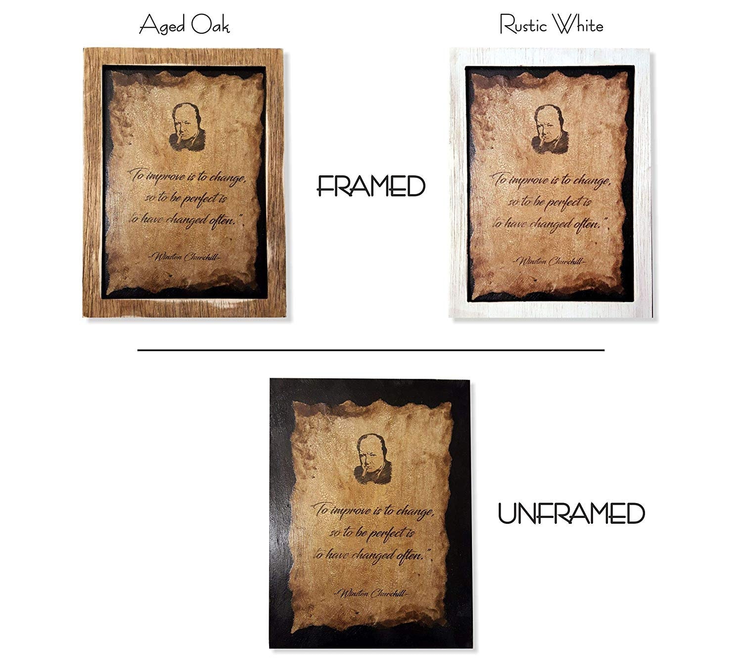 Custom Quotes and Sayings Art Print on Distressed Paper & Wood, Framed