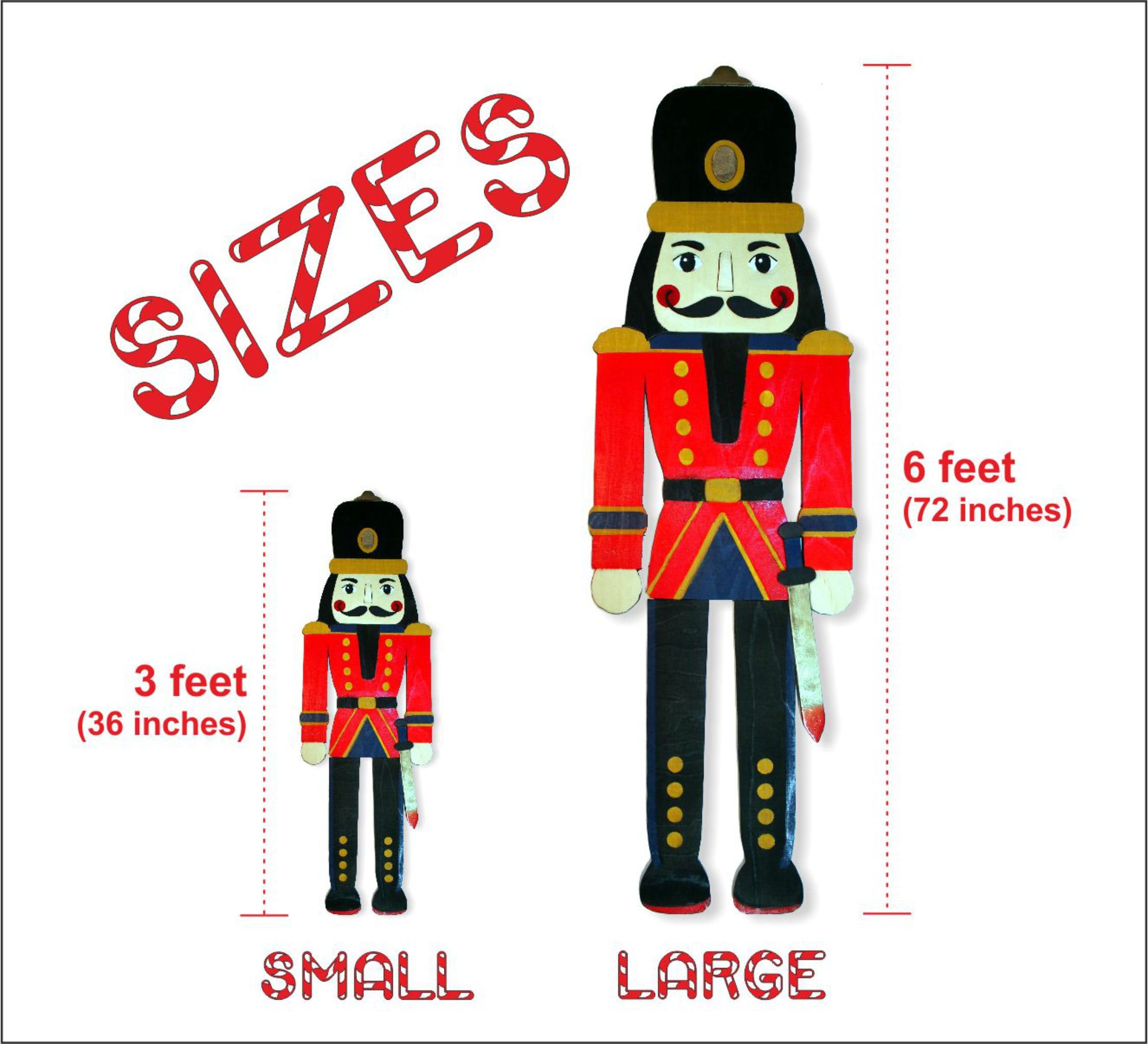 Christmas Wooden Nutcracker | 3ft or 6ft Tall Life-Size | Large Soldier