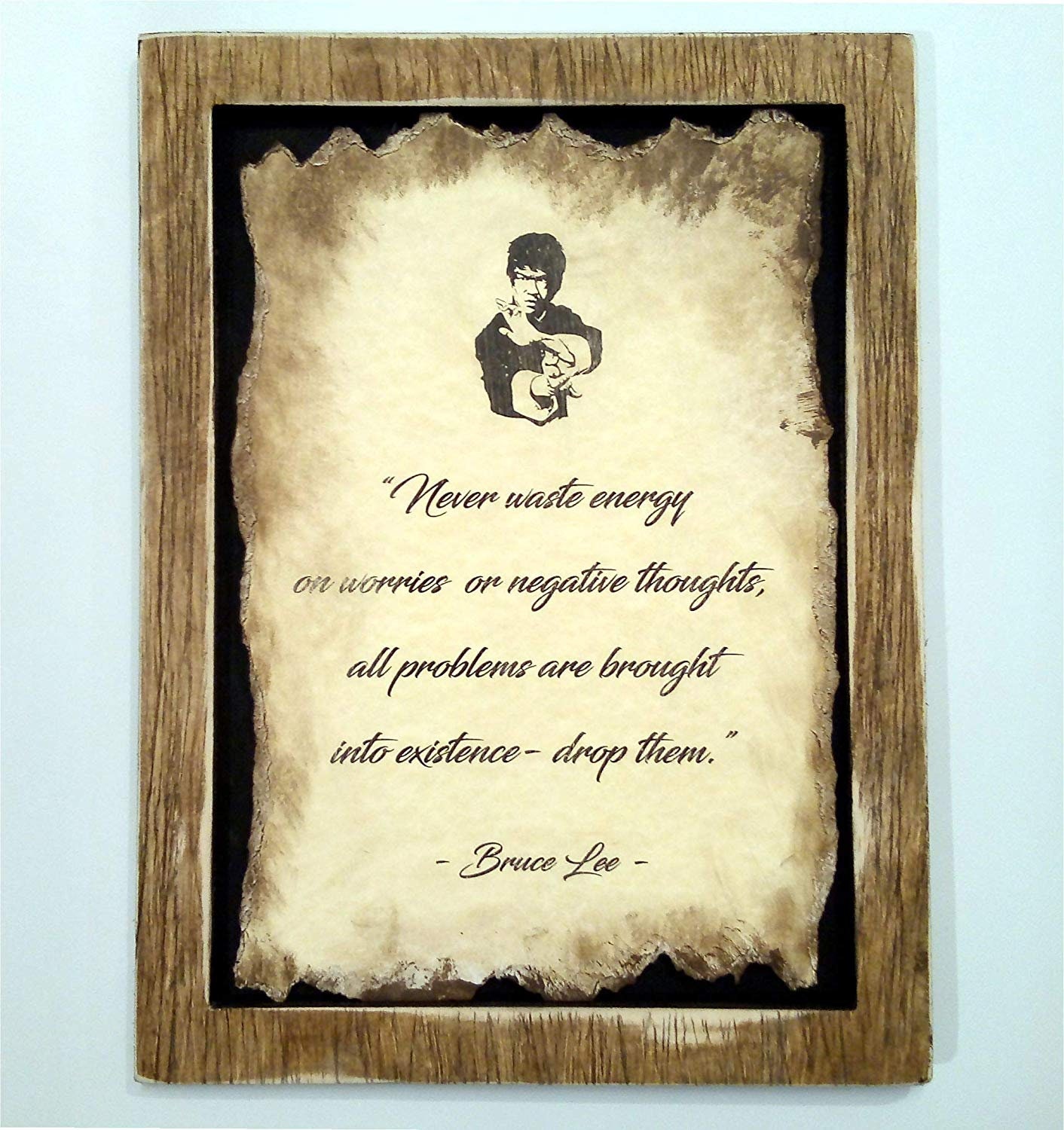 Custom Quotes and Sayings Art Print on Distressed Paper & Wood, Framed