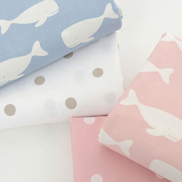 Wide Combed Cotton Fabric, High Count Twill Fabric,  Wale and Polka dots, 92" wide - 1/2 Yard