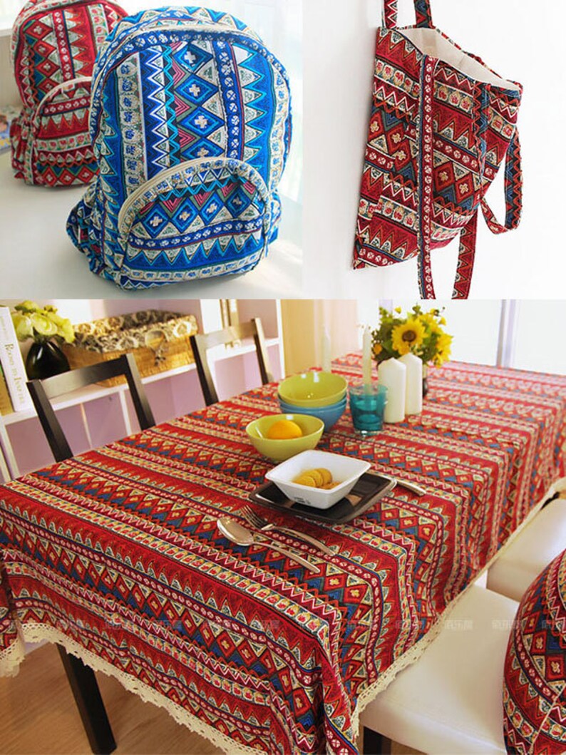 African Stripe Cotton Linen Fabric Bohemian fabric Upholstery Etsy