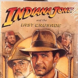 Factory Sealed Indiana Jones And The Last Crusade VHS Harrison Ford Sean Connery 1989 Paramount Home Video Yellow Watermark image 1