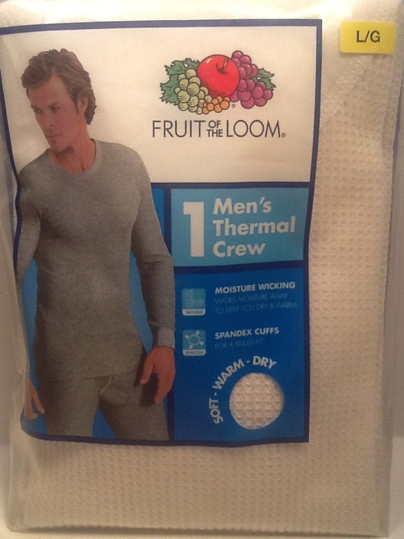 NEW in PACKAGE Men s Thermal Crew Top Fruit of the Loom LARGE 42 44 Classics Midweight Waffle Natural Tag Free Etsy