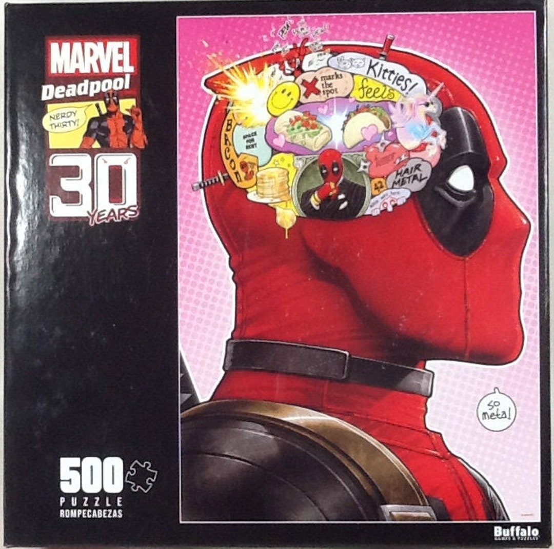 Marvel Deadpool Nerdy Thirty 30 Years so Meta 500 Pc Jigsaw Puzzle 15 X 21.25 Buffalo Games Etsy