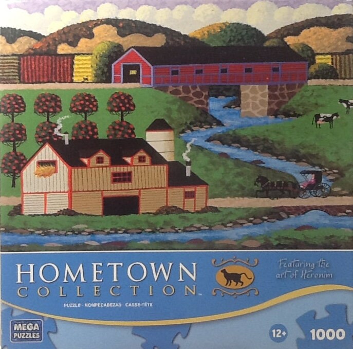 HOMETOWN COLLECTION Featuring the Art of Heronim PUMPKIN PICKING 1000 Piece Jigsaw Puzzle by HOMETOWN COLLECTION MEGA PUZZLES