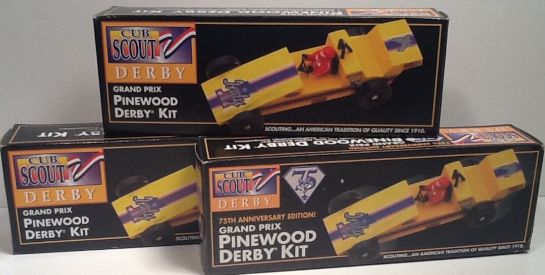 NEW Grand Prix Pinewood Derby Kit Lot 3 Cub Scout Derby one is 75th