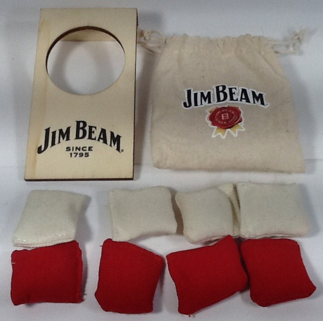 Jim Beam Promotional Miniature Cornhole Game Board W/bean Bags and