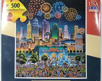 Kansas City Eric Dowdle 500 pc Jigsaw Puzzle 16" X 20" Dowdle Folk Art