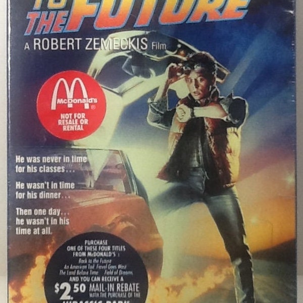 Vintage 1994 New SEALED Back To The Future VHS MCA Michael J Fox Steven Spielberg McDonalds Universal Home Video Watermark 1985 Film