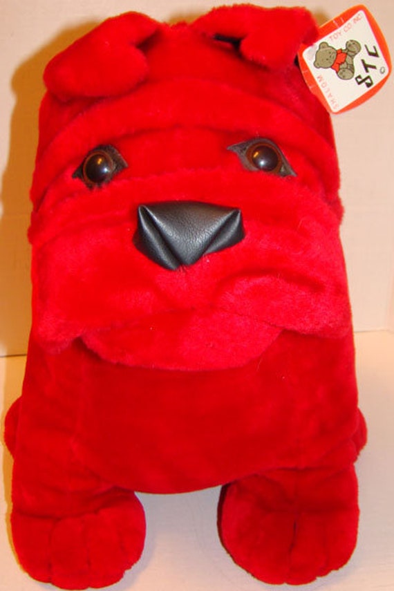 red bulldog stuffed animal