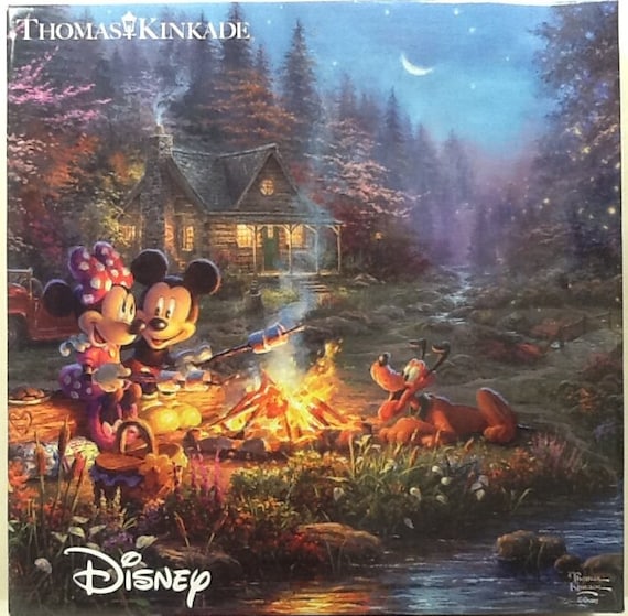 Disney Thomas Kinkade Mickey & Minnie Sweetheart Holiday Jigsaw Puzzle