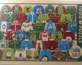 Ugly Xmas Christmas Sweaters Coastal Cookie Shop Jigsaw Puzzle 1000 pc 26.625" X 19.25" Cobble Hill #51857