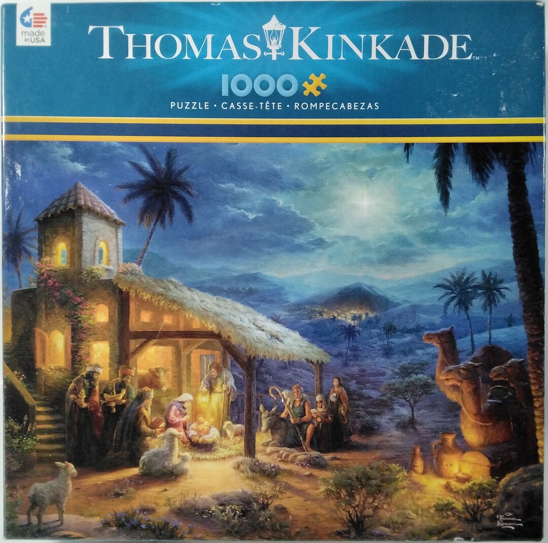 The Nativity Thomas Kinkade Jigsaw Puzzle 1000 Pc 27" X 20" Ceaco 3328 ...