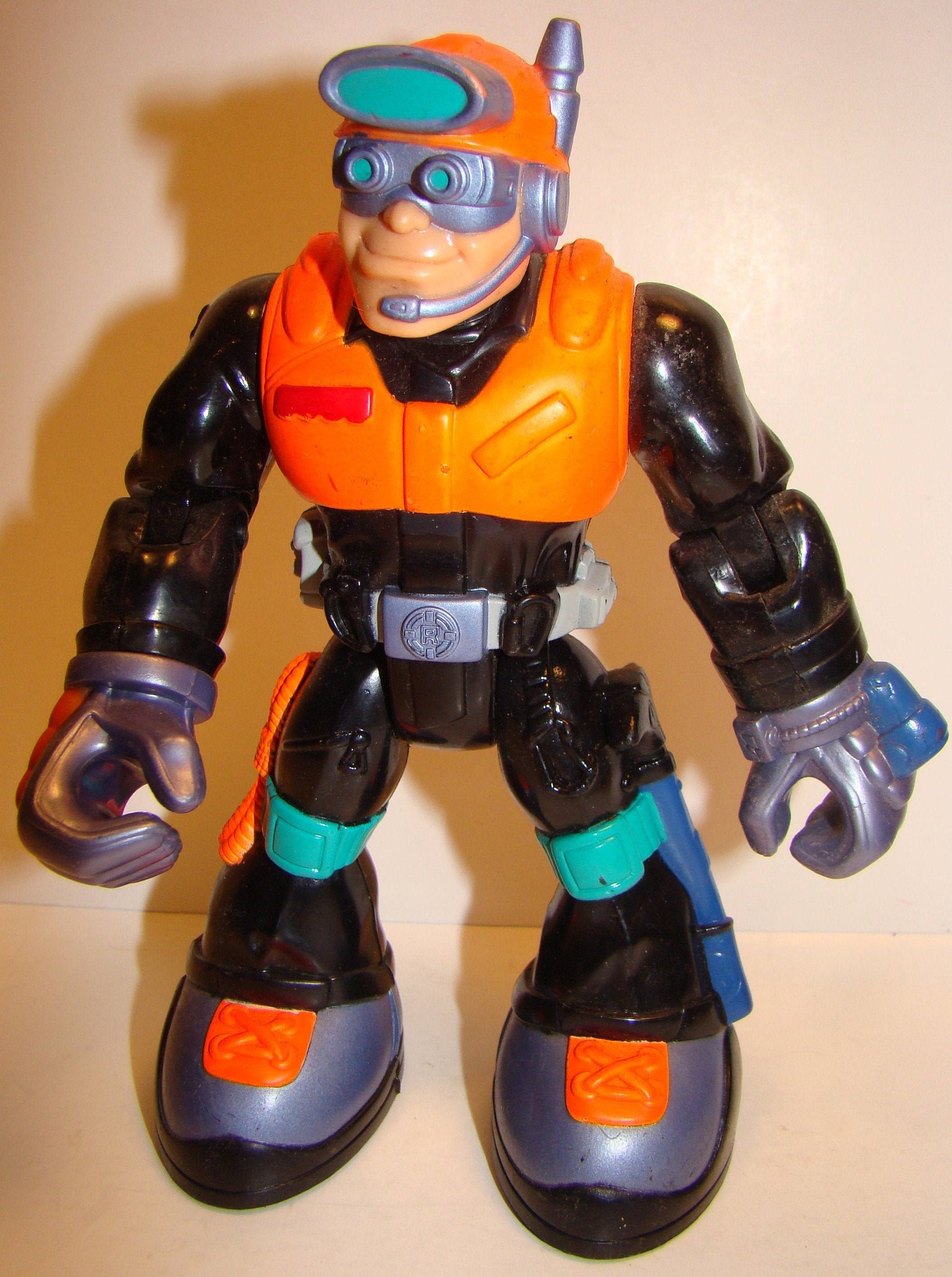 Mattel Rescue Heroes Action Figure 2002 Rock Miner Orange Vest Etsy