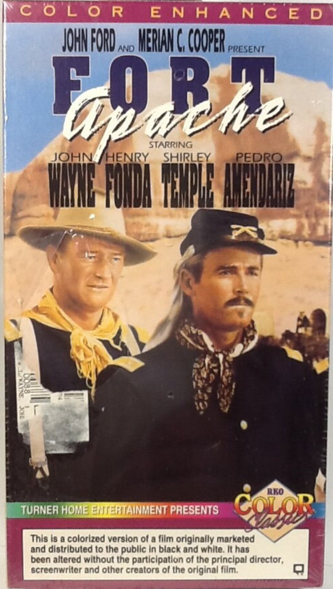 Factory Sealed Fort Apache COLORIZED VHS John Wayne Henry Fonda Shirley ...