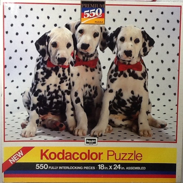 Vintage 1989 Dalmatians Puppies Kodak Kodacolor Jigsaw Puzzle 550 pc 18" X 24" Rose Art