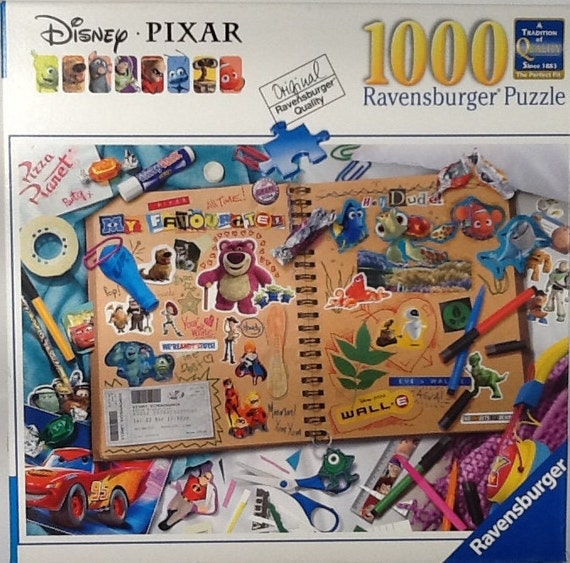 Disney Pixar Scrapbook Wall-e Cars Ted Finding Nemo Toy Story Incredibles  1000 Pc Jigsaw Puzzle 27 X 20 Ravensburger 81501 Made in Germany -   Norway