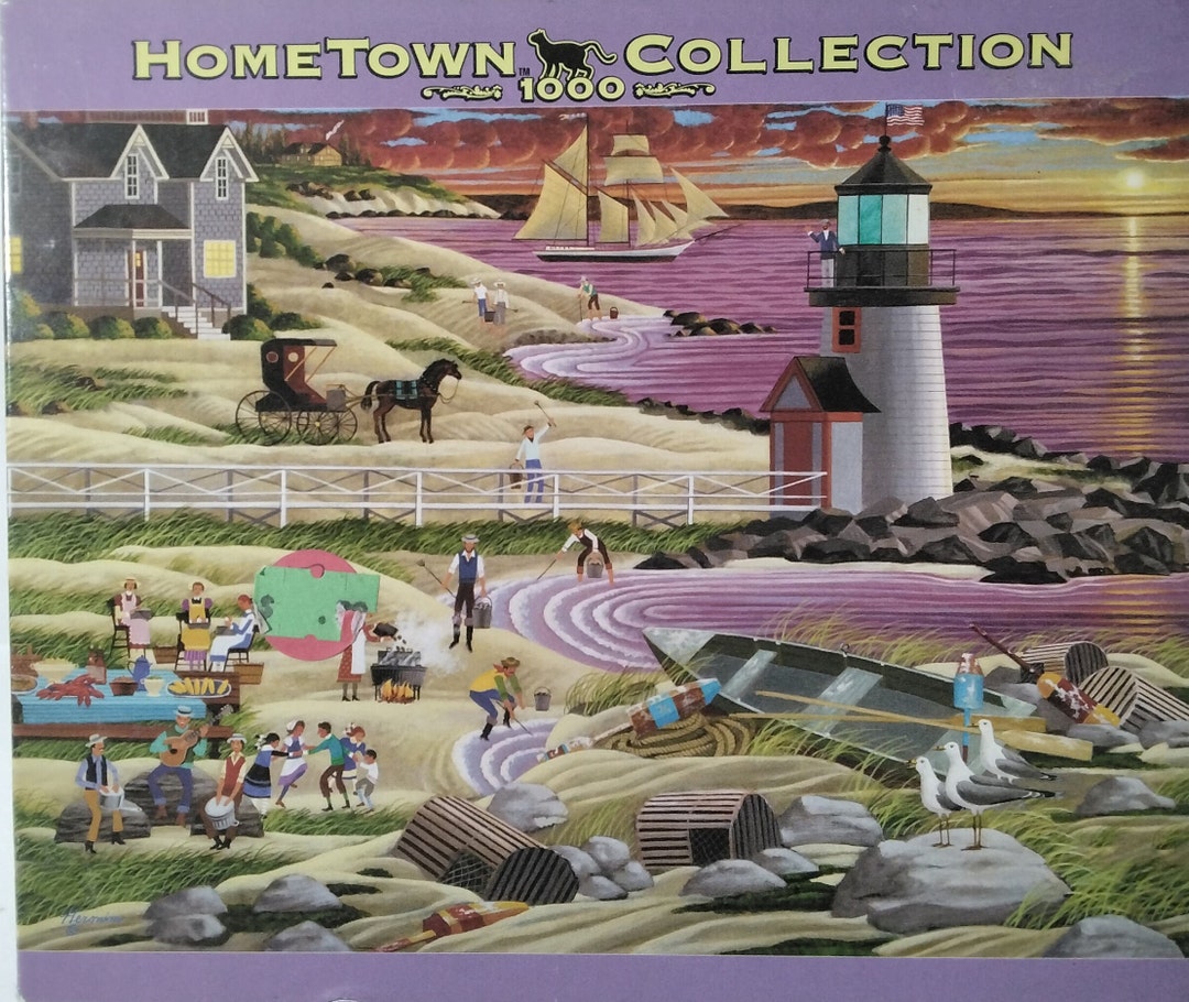 New England Clam Bake Lighthouse Heronim Hometown Collection 1000 Pc 1815/16 X 263/4 Jigsaw