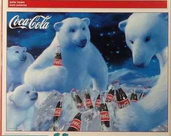 Polar Bears Coca-Cola Coke Jigsaw Puzzle 1000 pc 27" X 20" Buffalo Games