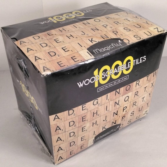 Magicfly Wood Scrabble Tiles 1000 Ct Ten One Hundred Piece Sets for Crafts  and Game 