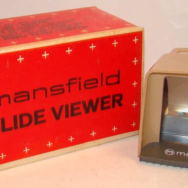 Vintage Mansfield Slide Viewer For All 2 X2 Slides 35 mm Bantam Super Slides Daylight Or Battery Viewing M440 w/Original Box