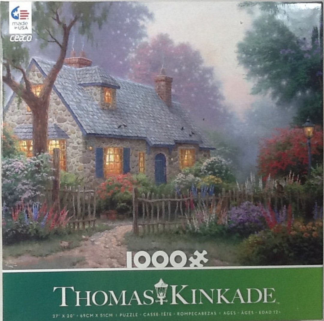 Foxglove Cottage Thomas Kinkade 1000 Pc Jigsaw Puzzle 27 X 20 Ceaco ...