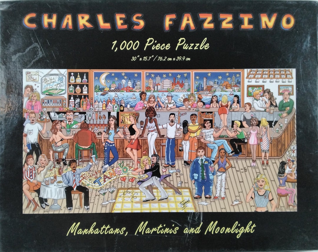 Manhattans Martinis and Moonlight Charles Fazzino Jigsaw Etsy