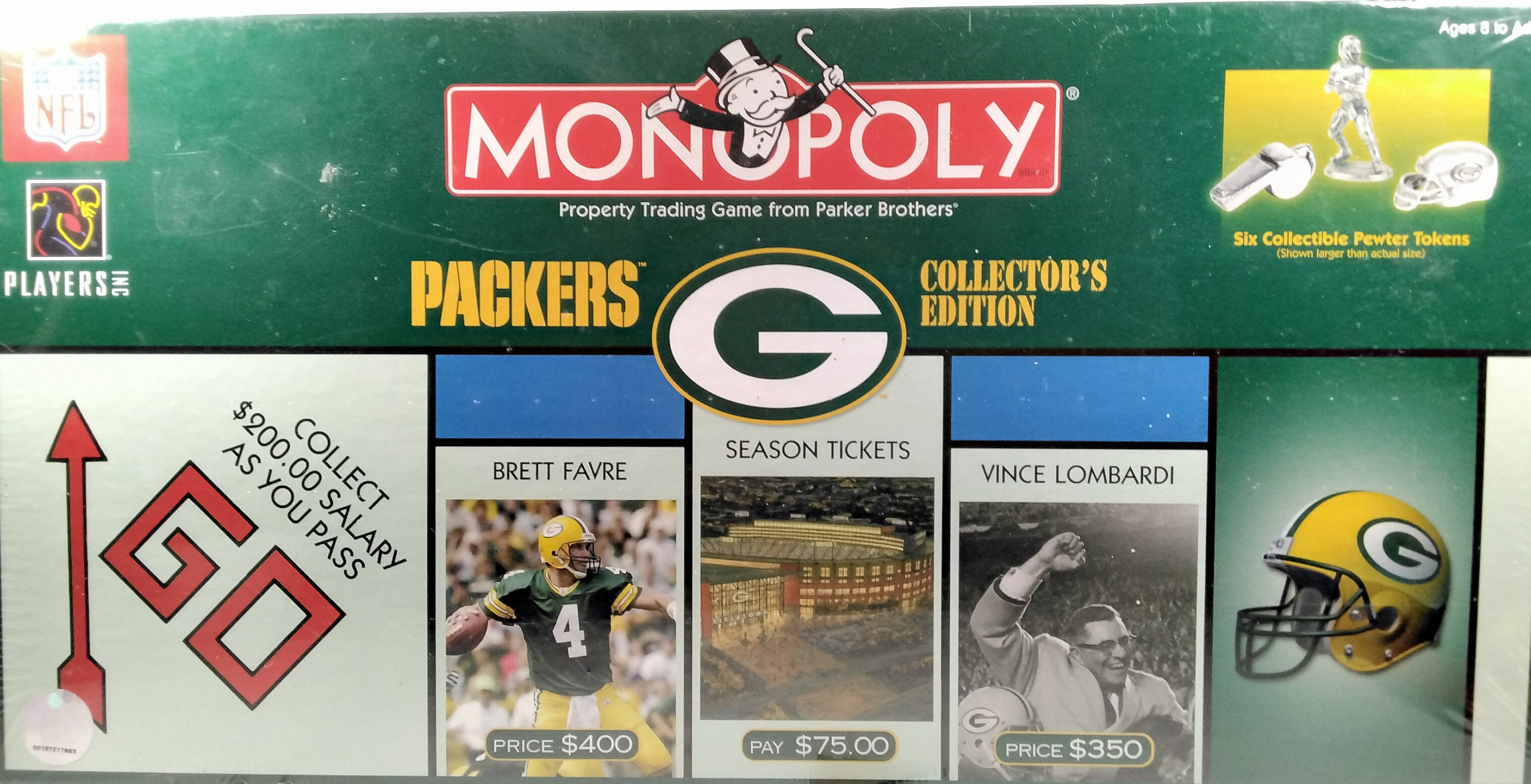 FACTORY SEALED Monopoly Board Game Green Bay Packers Collector's Edition NFL  Brett Favre Vince Lombardi Parker Brothers Hasbro 