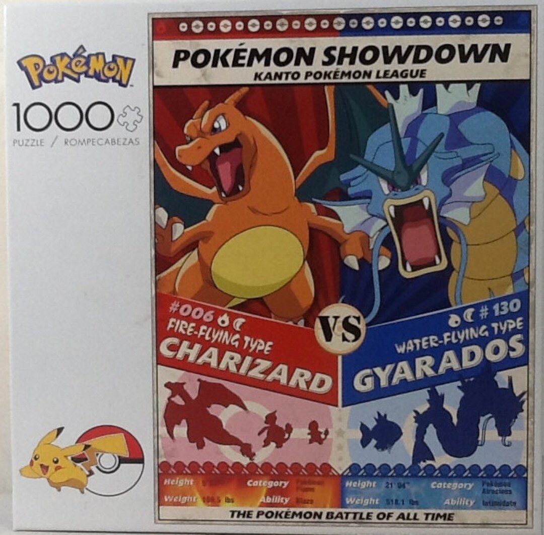 Pokemon Showdown, Charizard Vs Gyarados - Buffalo Games - 1000 Pieces :  r/Jigsawpuzzles