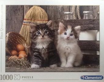 Lovely Kittens High Quality Collection 1000 pc Jigsaw Puzzle 27-1/5" X 19-2/3" Clementoni #39340 Made In Italy