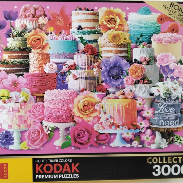 Cake And Flowers Kodak Premium Jigsaw Puzzle 3000 pc 42" X 30" Cra-Z-Art