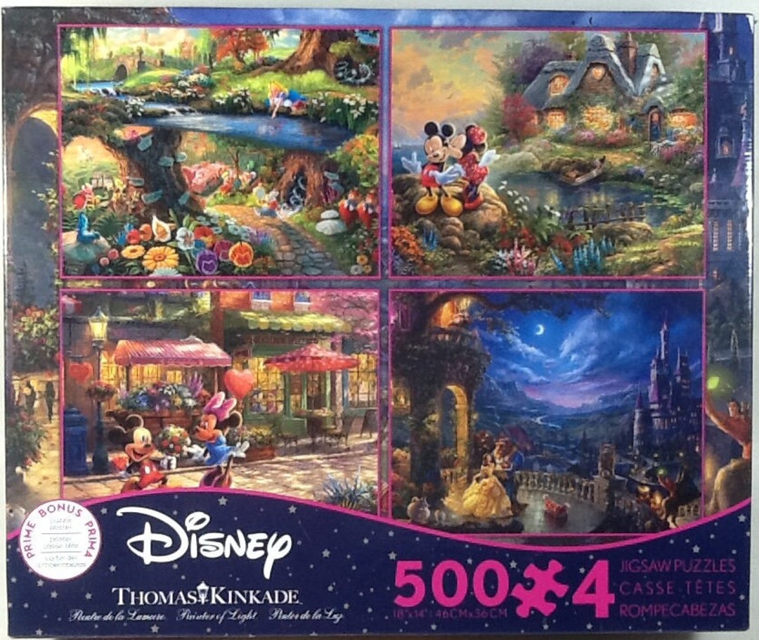 Disney Thomas Kinkade Puzzle 4pack 18 X 14 X 4 Alice in Wonderland