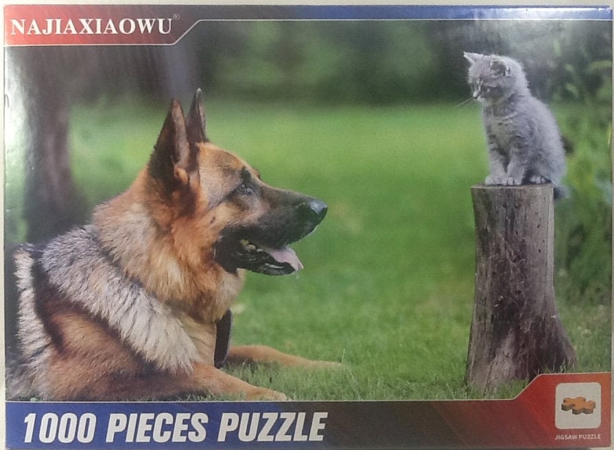 German Shepherd WOOD High Performance 1000 pc Jigsaw Puzzle 22-9/32 X  26-3/16 Najiaxiaowu