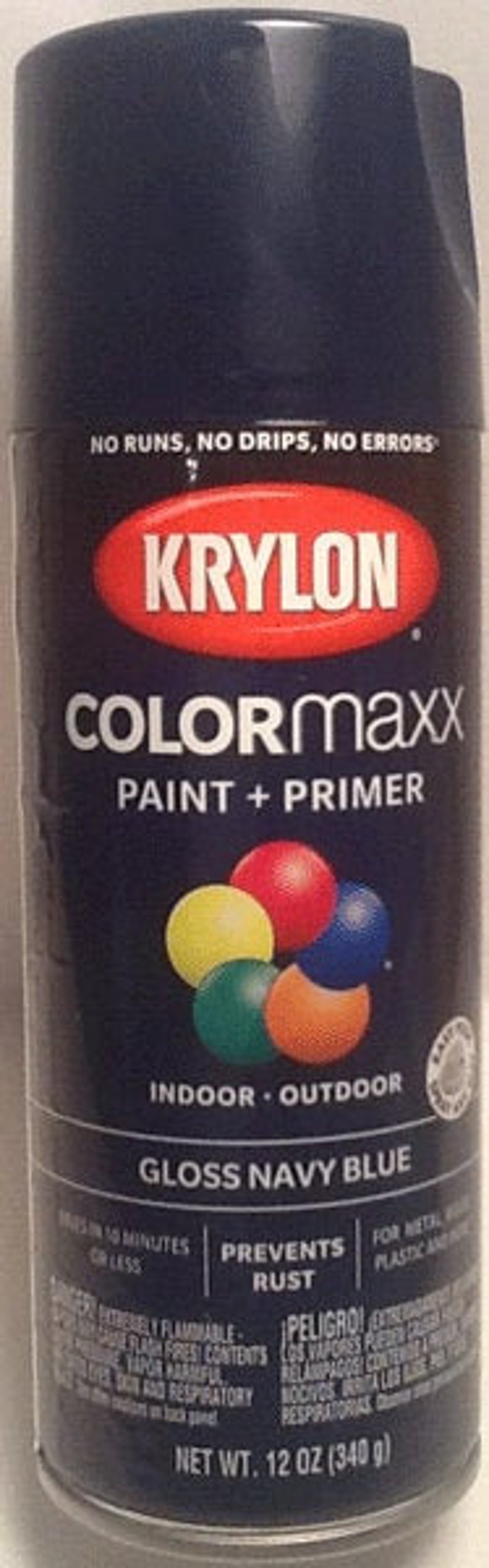 NEW Krylon Gloss Navy Blue Paint Primer Spray Can 12 Oz Etsy