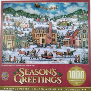 Christmas Eve Fly-by Season's Greetings Bonnie White 1000 pc Jigsaw Puzzle 26.75" X 19.25" MasterPieces 71773