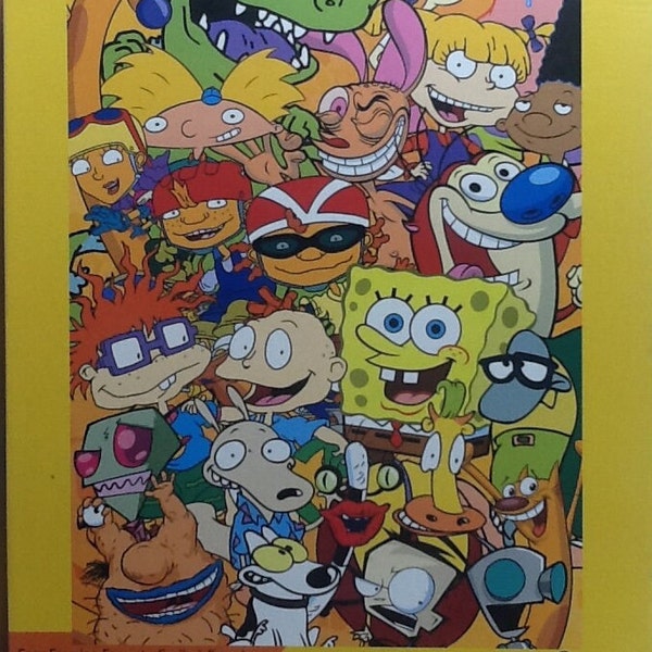 Nickelodeon Rugrats SpongeBob SquarePants Hey Arnold! Aaahh!!! Real Monsters Tommy Pickles 1000 pc Jigsaw Puzzle 20" X 28" Aquarius #65-317