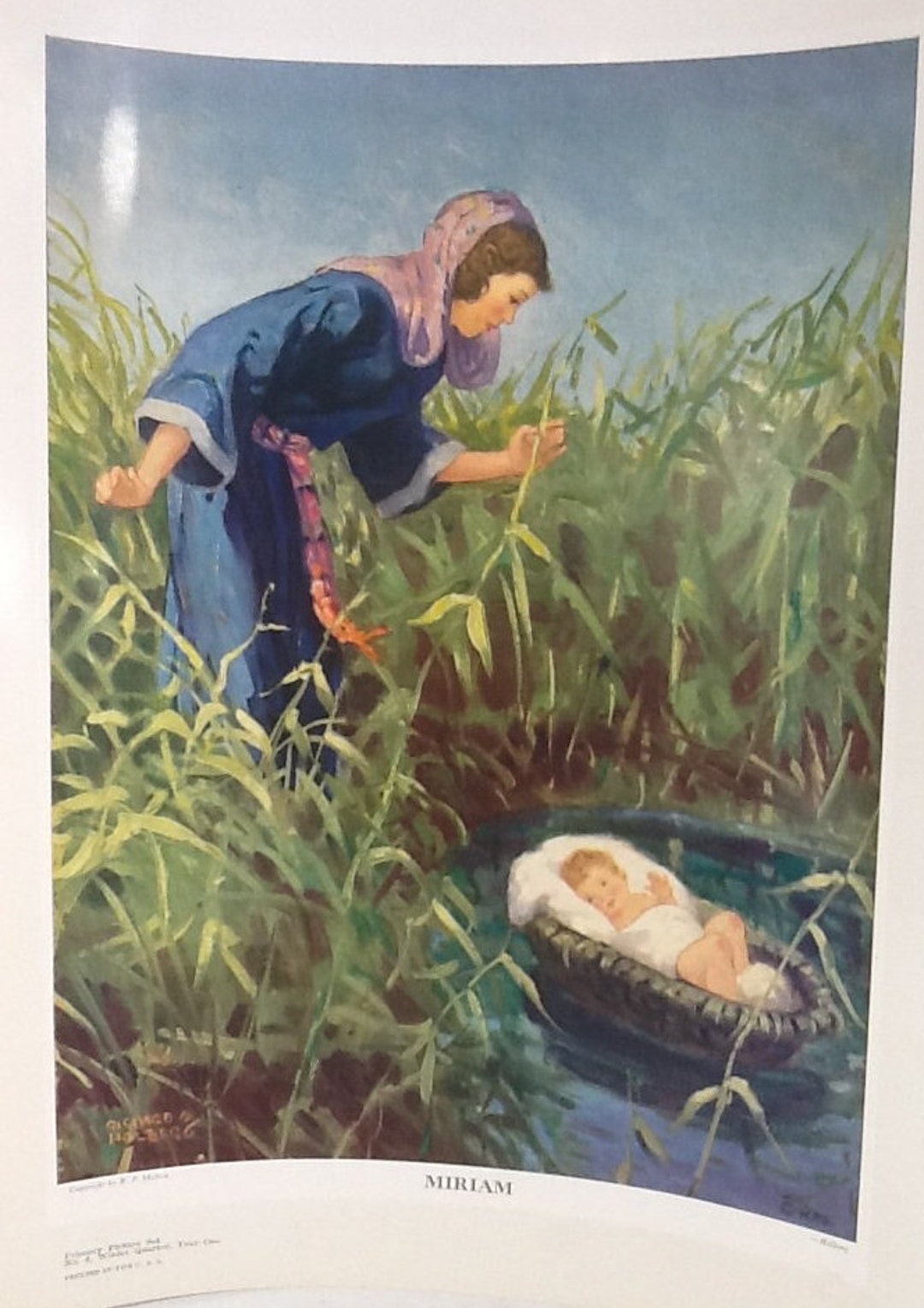 VINTAGE Religious Print 1413/16 X 111/4 Miriam Etsy