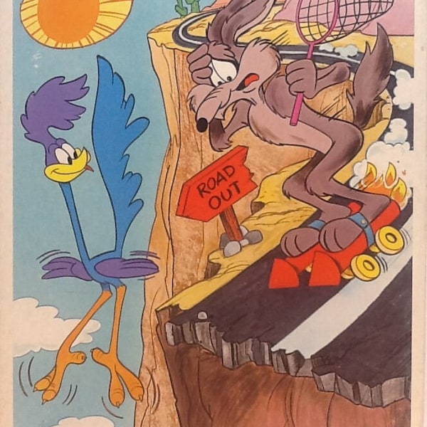 Vintage 1983 Warner Bros. Beep Beep The Road Runner Wile E. Coyote Looney Tunes Jigsaw Puzzle 100 pc 14" X 18" Whitman 4605-32