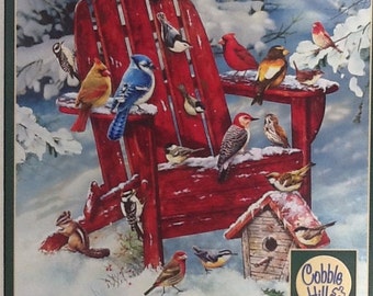 Adirondack Birds Cardinal Squirrel Greg Giordano 1000 pc Jigsaw Puzzle 19.25" X 26.625" Cobble Hill #80069