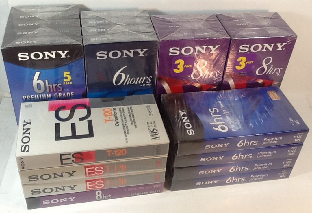 Sealed Sony Recordable Blank VHS Tapes lot of 23 T120VL 5 Etsy